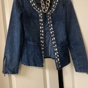 Lightweight glitzy jean jacket